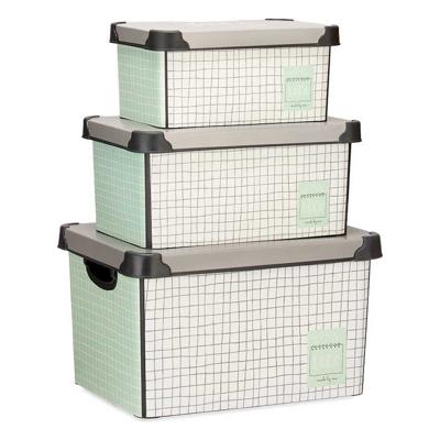 Set van opstapelbare opbergboxen Home 3 Onderdelen Plastic
