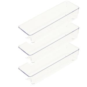 Lade organizer Skuff - 3x - transparant - kunststof - 23 x 7,5 x 5 cm - modulair - ladeverdeler