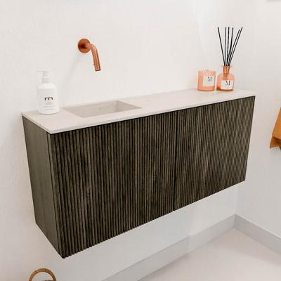 Toiletmeubel Mondiaz Joya Dlux | 90 cm | Meubelkleur Shadow | Faye wastafel Meli Wasbak Links | Zonder kraangat(en)