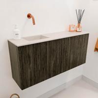 Toiletmeubel Mondiaz Joya Dlux | 90 cm | Meubelkleur Shadow | Faye wastafel Meli Wasbak Links | Zonder kraangat(en)