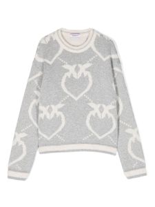 Pinko Kids pull à logo en intarsia - Blanc