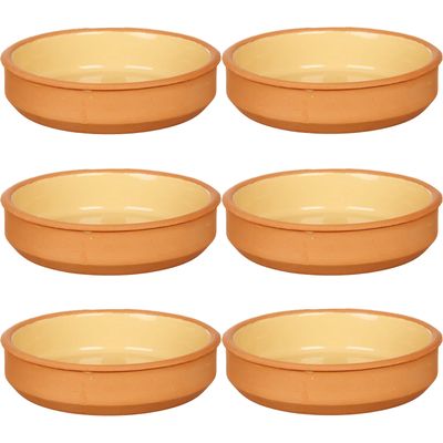 Set 16x tapas/creme brulee serveer schaaltjes terracotta/geel 16x4 cm