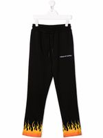 Vision Of Super Kids pantalon de jogging droit à imprimé flamme - Noir