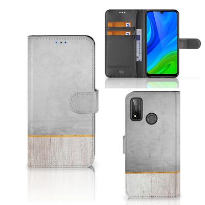 Huawei P Smart 2020 | Book Style Case | Wood Concrete