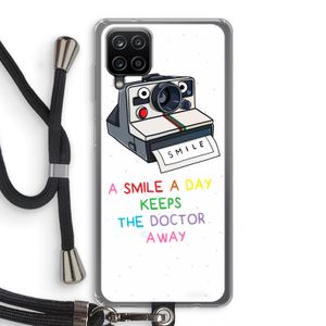 Smile: Samsung Galaxy A12 Transparant Hoesje met koord