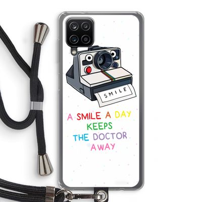 Smile: Samsung Galaxy A12 Transparant Hoesje met koord