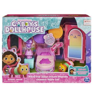 Gabby's Dollhouse Gabby's Poppenhuis - Zoete Dromen Slaapkamer-speelset met Kussen Kat-figuur en 3 accessoires 3 meubelstukken en 2 poppenhuis pakketjes