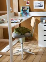Metalen en houten bureaustoel LIGNE SCHOOL grijs