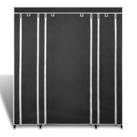 The Living Store Draagbare Kast - Zwart - 45 x 150 x 176 cm - Vochtbestendig