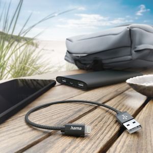 Hama USB-laadkabel USB 2.0 Apple Lightning stekker, USB-A stekker 0.20 m Zwart 00201578