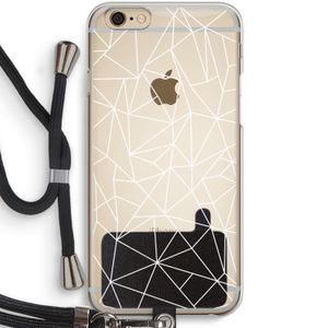 Geometrische lijnen wit: iPhone 6 / 6S Transparant Hoesje met koord