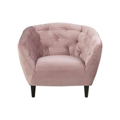 Leen Bakker - Fauteuil Thyrza - Fluweel - Oud - Velvet - Roze - 83x97x79 Cm