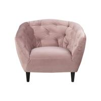 Leen Bakker - Fauteuil Thyrza - Fluweel - Oud - Velvet - Roze - 83x97x79 Cm