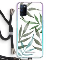Tropical watercolor leaves: Oppo A52 Transparant Hoesje met koord