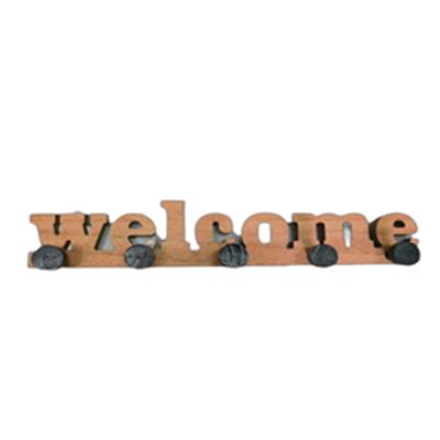 Wandkapstok Versa Welcome Wit Hout MDF 4 X 5,5 X 34,5 CM