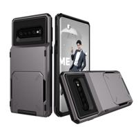 Schokbestendig TPU + PC beschermende case voor Galaxy S10 met kaartsleuf (zwart)