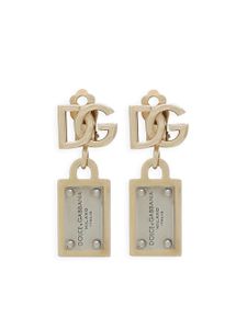 Dolce & Gabbana logo-lettering drop earrings - Or