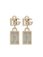 Dolce & Gabbana logo-lettering drop earrings - Or