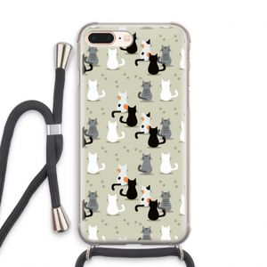 Katten: iPhone 7 PLUS Transparant Hoesje met koord