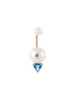 Delfina Delettrez boucle d'oreille "Trillion" en or 18ct, perle, diamant et topazes - Blanc - thumbnail