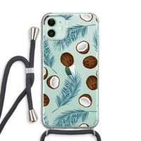 Kokosnoot roze: iPhone 11 Transparant Hoesje met koord