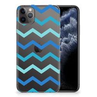 Apple iPhone 11 Pro Max TPU bumper Zigzag Blauw