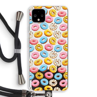 Pink donuts: Pixel 4 XL Transparant Hoesje met koord
