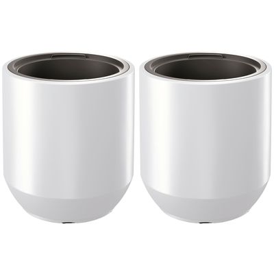 Plantenpot/bloempot Sevilla - 2x - buiten/binnen - kunststof - wit - D39 x H44 cm