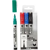 Creativ Company glasen porseleinstiften kleur, 4st.