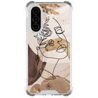 Samsung Galaxy A36 shockproof hoesje - Abstract gezicht bruin