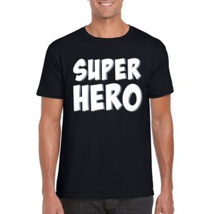 Super hero tekst t-shirt zwart heren