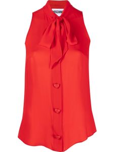 Moschino blouse sans manches à col lavallière - Rouge