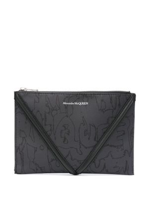 Alexander McQueen pochette à logo imprimé - Noir Alexander McQueen pochette à logo imprimé - Noir