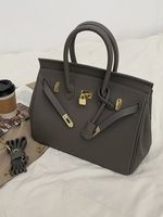 Large Capacity Twist Lock Handbag Crossbody Bag
