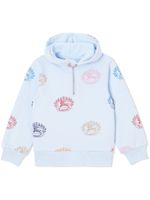 Burberry Kids hoodie en coton à imprimé EKD - Bleu