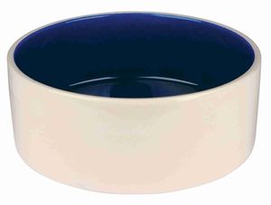 TRIXIE VOERBAK KERAMIEK CRÈME / BLAUW 22X22 CM 2,3 LTR