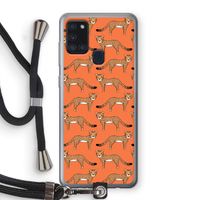 Cheetah: Samsung Galaxy A21s Transparant Hoesje met koord