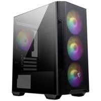 MSI M100R Midi-tower PC-behuizing Zwart 4 voorgeïnstalleerde LED-ventilators, Stoffilter, Zijvenster