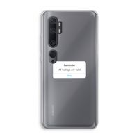 Reminder: Xiaomi Mi Note 10 Transparant Hoesje