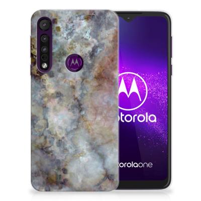 Motorola One Macro | TPU | Siliconen hoesje | Marmer Grijs