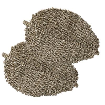 Secret de Gourmet Placemat - Set van 4x stuks - zeegras naturel - 48 x 33 cm - Tafel onderleggers