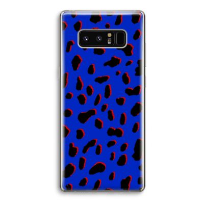 Blue Leopard: Samsung Galaxy Note 8 Transparant Hoesje