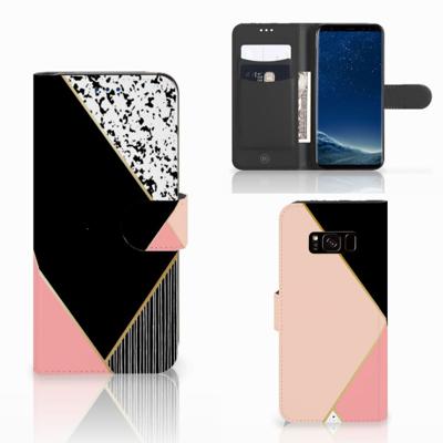 Samsung Galaxy S8 | Book Case | Zwart Roze Vormen