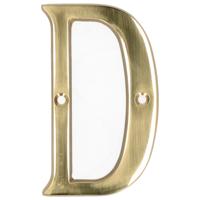 AMIG Huisnummer/letter D - massief messing - 10cm - incl. bijpassende schroeven - gepolijst