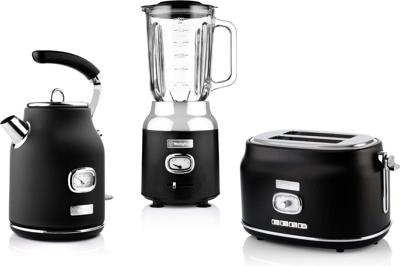 Westinghouse Retro waterkoker + broodrooster 2 sleuven + blender - zwart