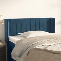 Hoofdbord met randen 93x16x78/88 cm fluweel donkerblauw