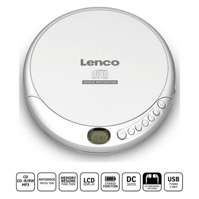 Lenco Draagbare CD MP3 speler anti-schok Zilver - CD-201SI