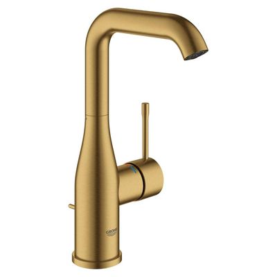 GROHE Essence New Wastafelkraan Opbouw - uitloop 12.7cm - L-size - hoge draaibare uitloop - waste - EcoJoy - brushed cool sunrise 32628gn1