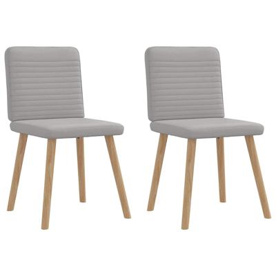 Eetkamerstoelen 2 st stof wolk grijs