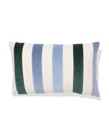 HEMA Kussenhoes 50x30cm velours strepen blauw (blauw)